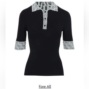 Fore All Golf Brielle Black Polo Short Sleeve Sweater Women's Med New with tags
